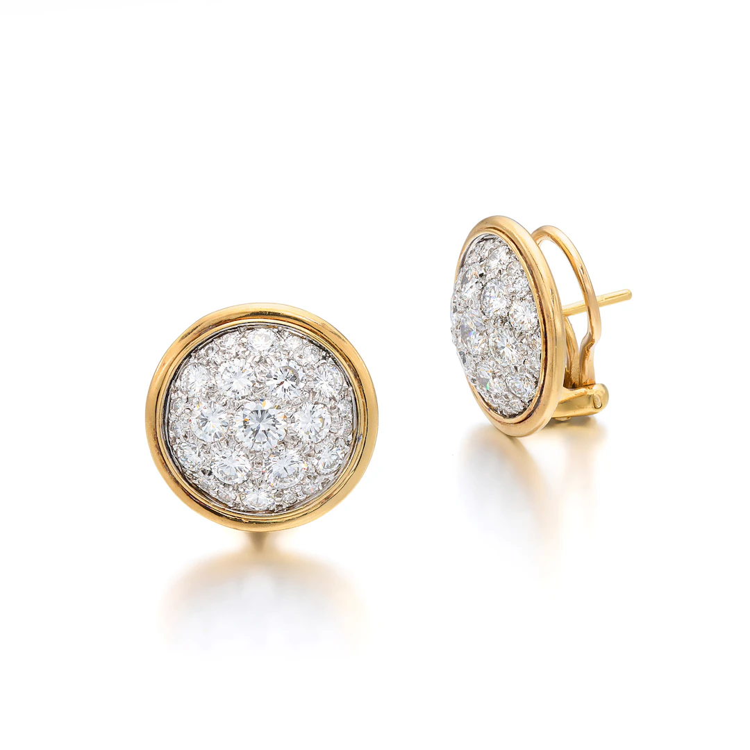 A Pair of Diamond and Gold Ear Clips, by Ferran