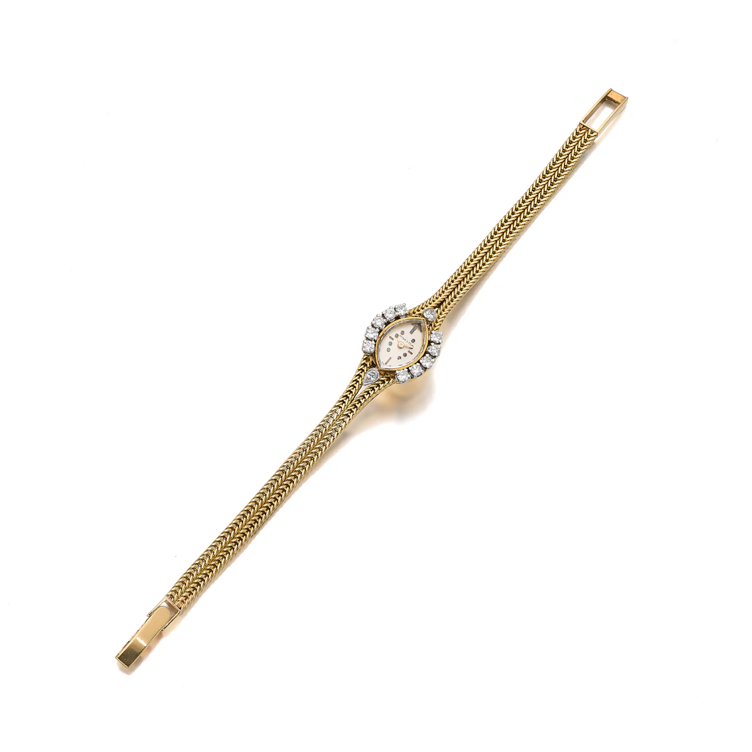 A Lady's Diamond and Gold Wristwatch, Tiffany & Co.