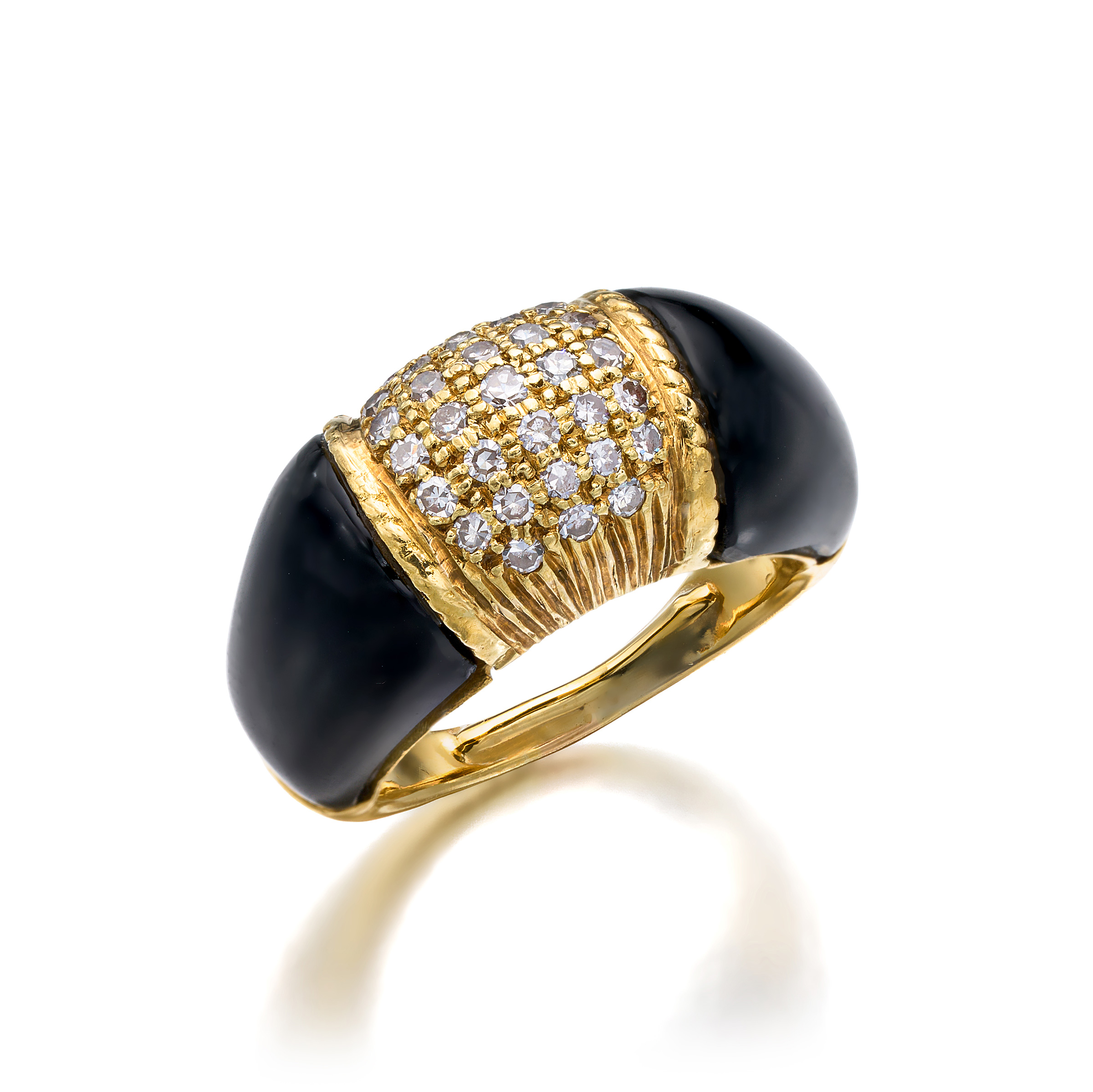 A Diamond, Onyx and Gold Ring, Cartier, circa 1970