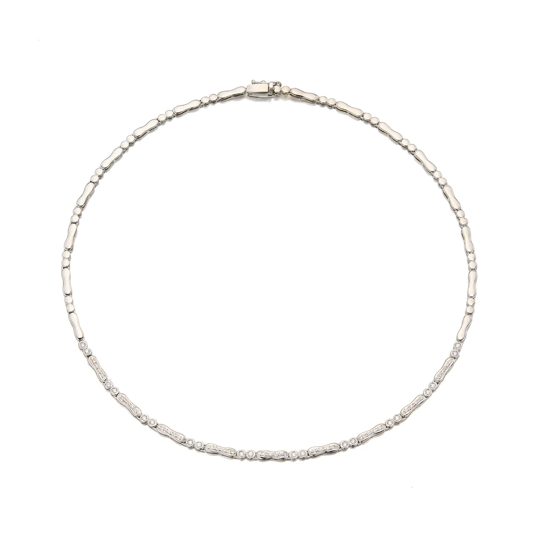 A Diamond and White Gold Necklace
