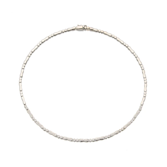A Diamond and White Gold Necklace