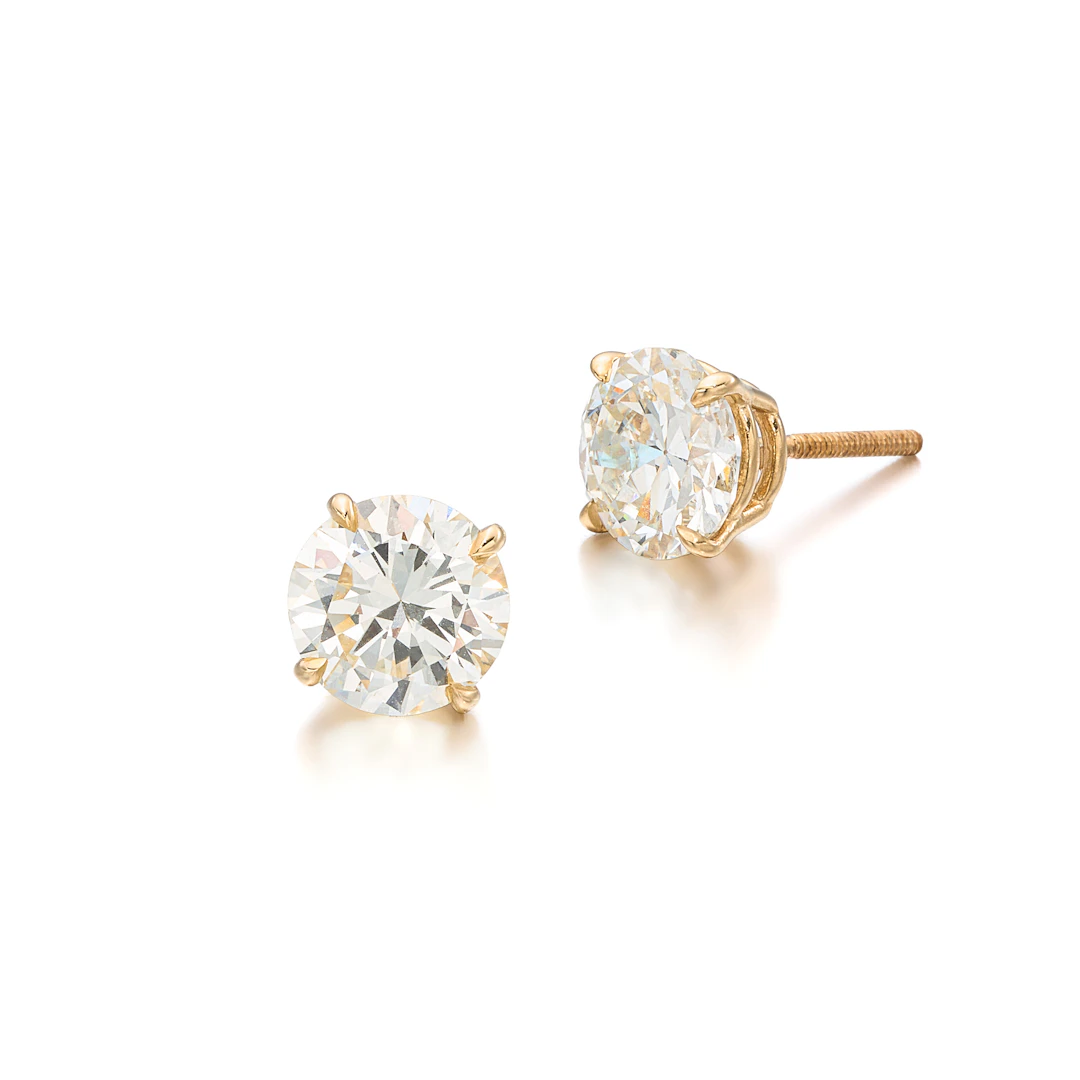 No Reserve | A Pair of Diamond and Gold Ear Studs