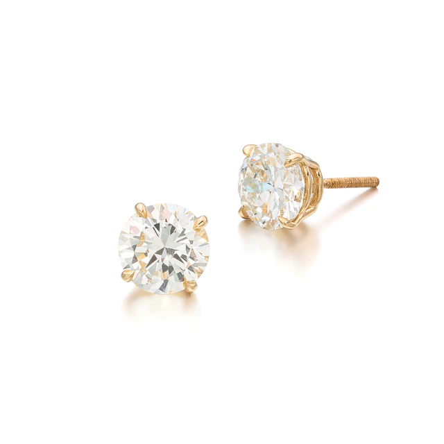 No Reserve | A Pair of Diamond and Gold Ear Studs