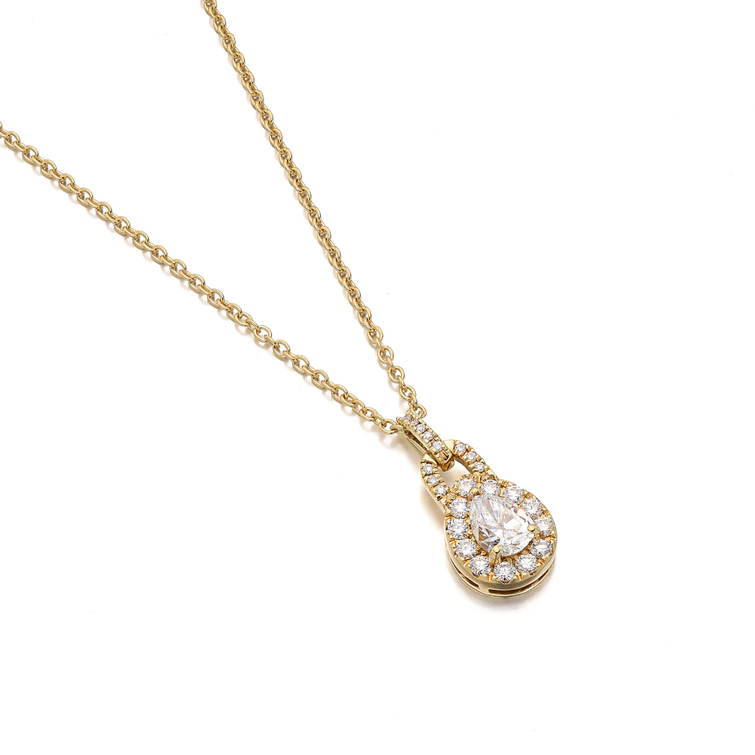 A Diamond and Gold Pendant Necklace