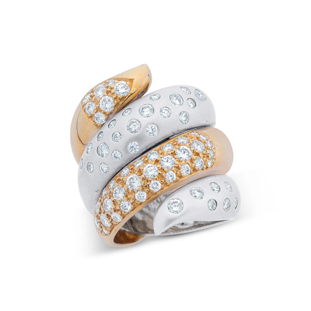 Diamond and Two-Tone Gold Ring
