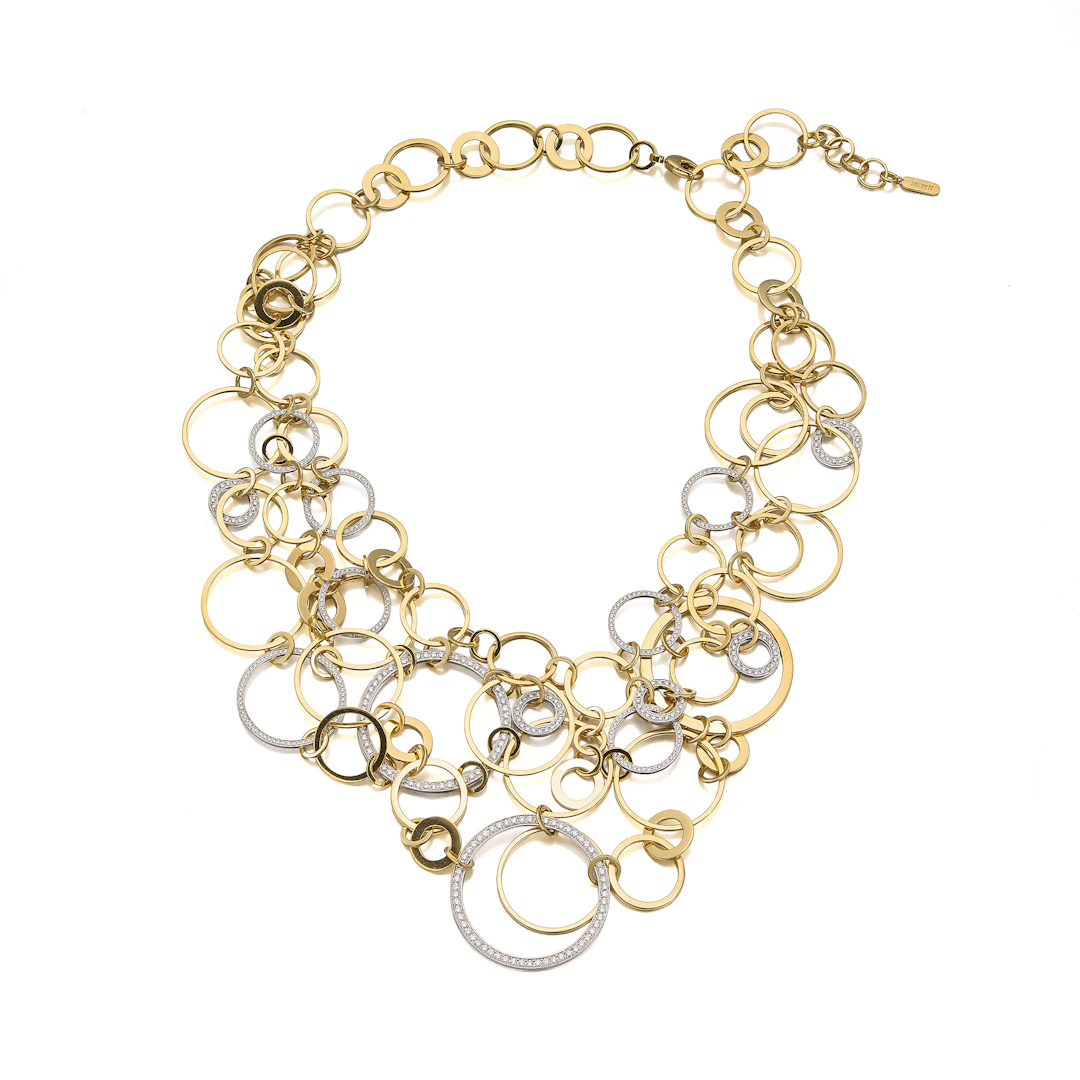 A Diamond and Gold Bib Necklace, Secrett