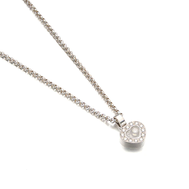 A Diamond and White Gold 'Happy Diamonds' Pendant Necklace, Chopard