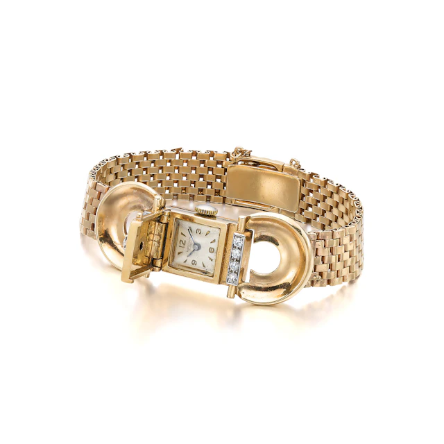A Retro, Diamond and Gold Bracelet Watch, by Marathon, circa 1940