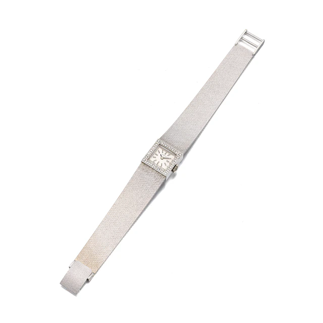 A Lady's Diamond and White Gold Wristwatch, Tissot