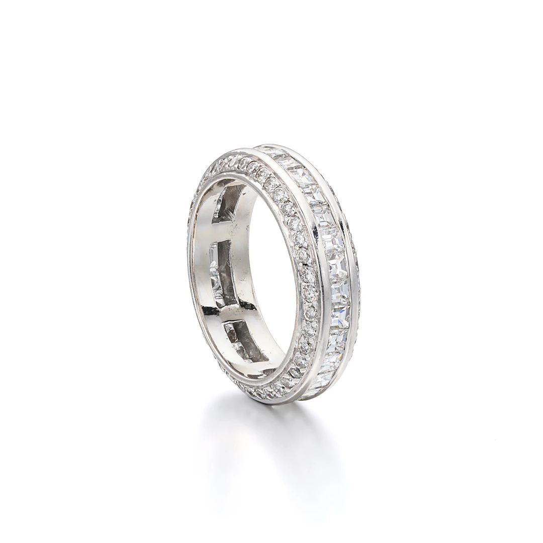 A Diamond and White Gold Eternity Ring
