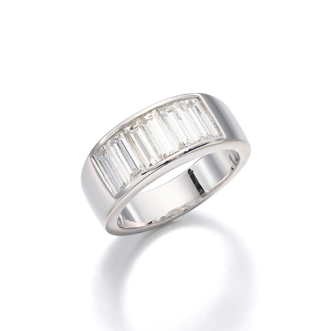 A Diamond and White Gold Ring