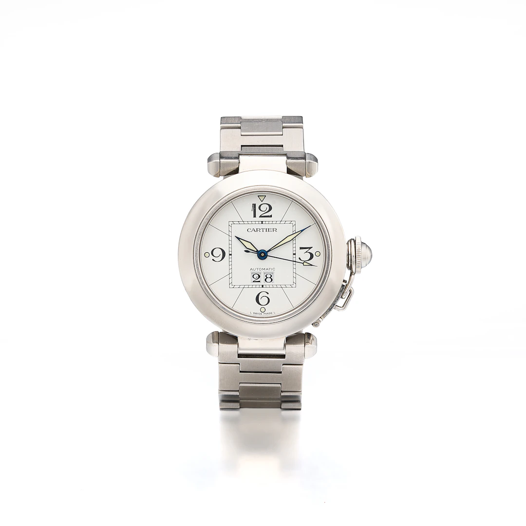 A Gentlemen's Stainless Steel 'Pasha' Wristwatch, Ref. 2475, Cartier