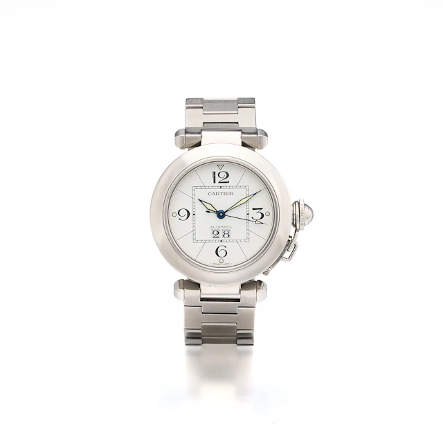 A Gentlemen's Stainless Steel 'Pasha' Wristwatch, Ref. 2475, Cartier