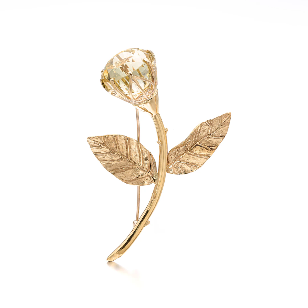 A Citrine and Gold Brooch