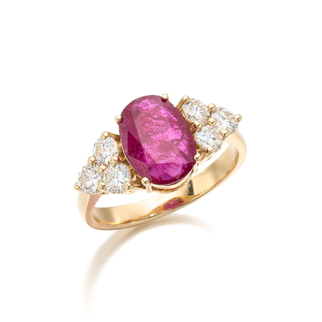 A Ruby, Diamond and Gold Ring