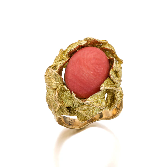 A Coral and Gold Ring, circa 1960