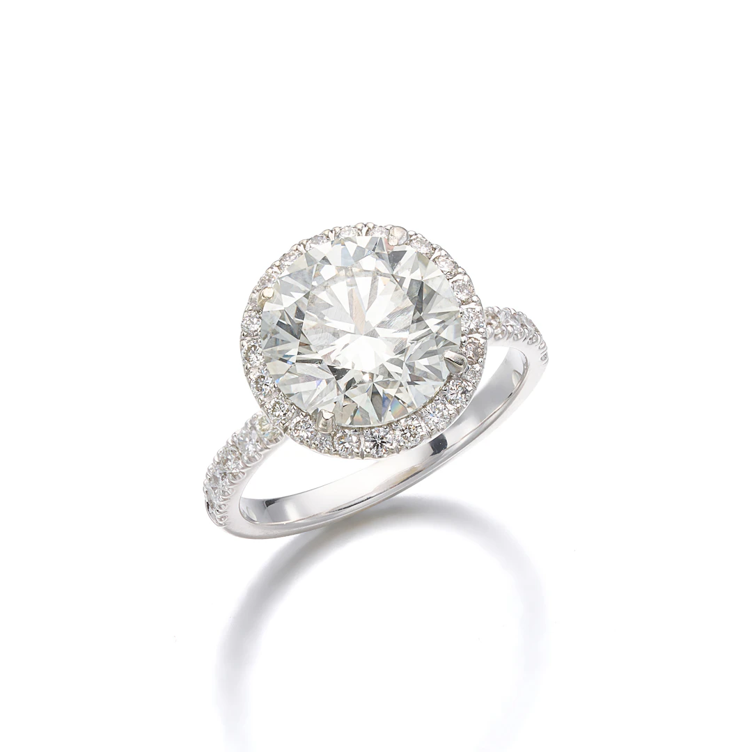 A Diamond and White Gold Ring