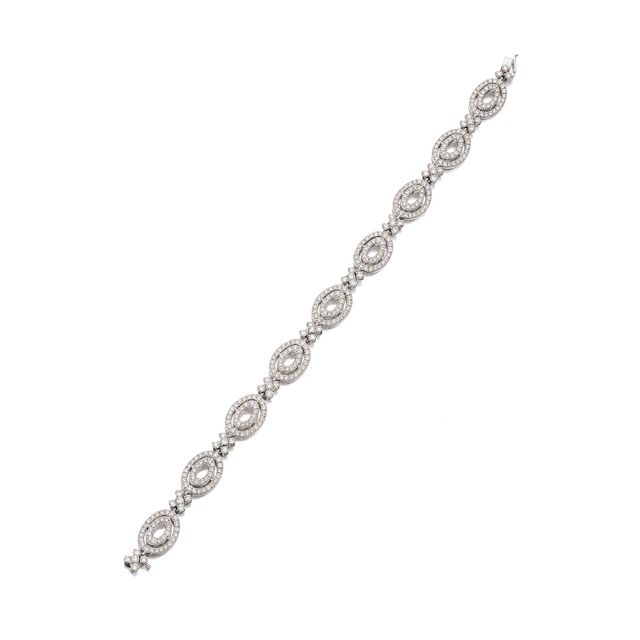 A Diamond and White Gold Bracelet