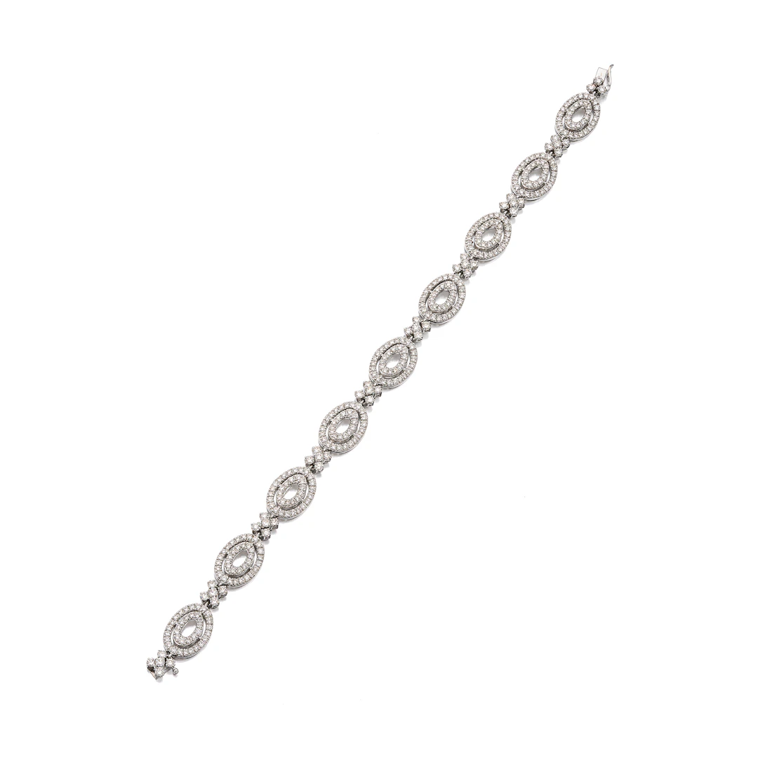A Diamond and White Gold Bracelet