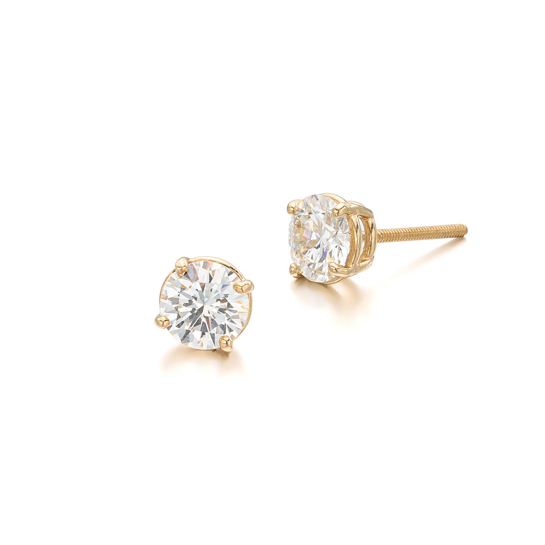 No Reserve | A Pair of Diamond and Gold Ear Studs