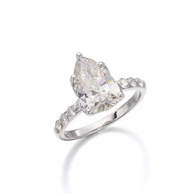 A Diamond and White Gold Ring