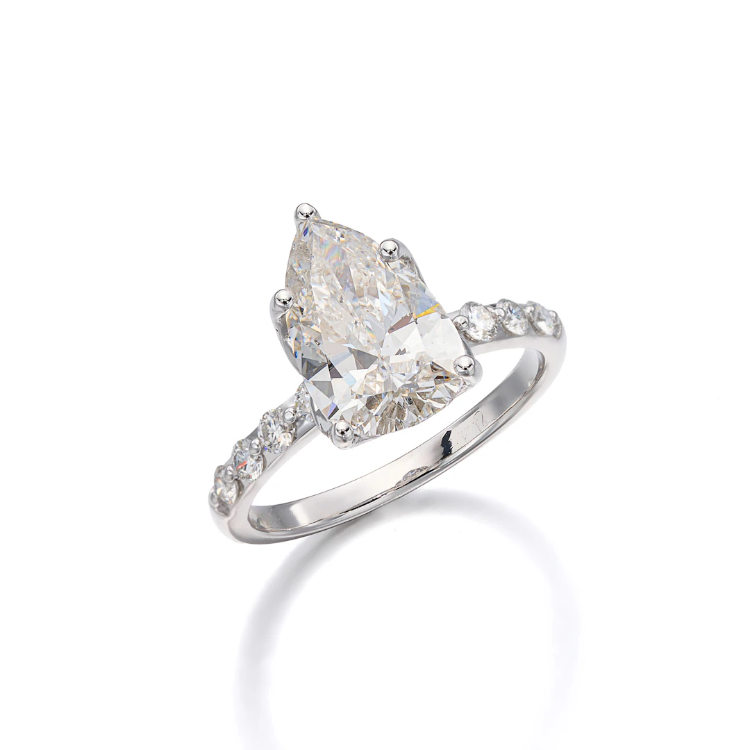 A Diamond and White Gold Ring