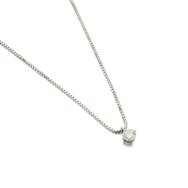 A Diamond Solitaire and White Gold Necklace, Gubelin