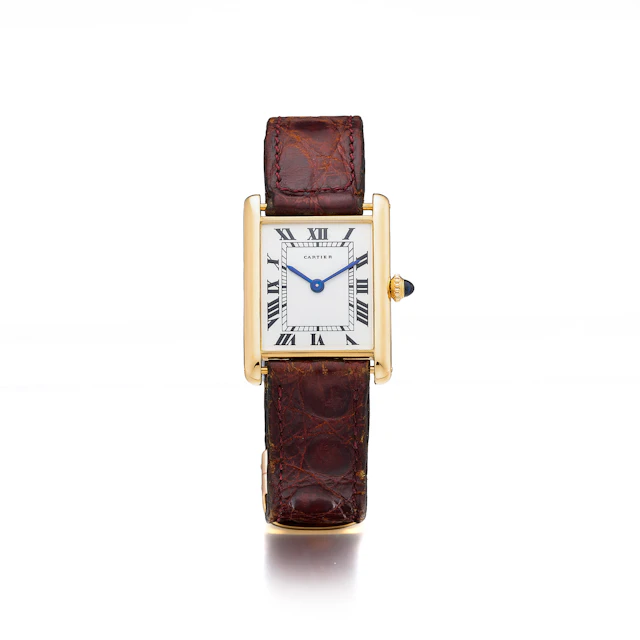 A Lady's Gold 'Tank' Wristwatch, Cartier