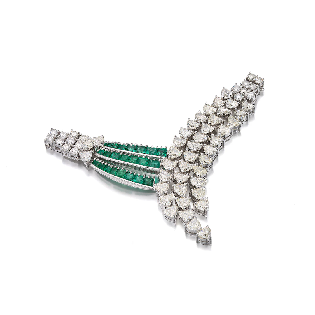 An Emerald, Diamond, and White Gold Jewel