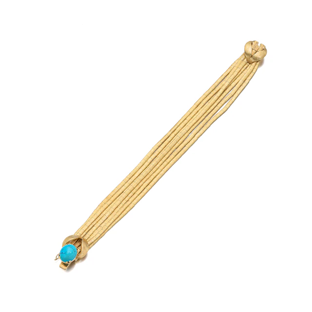A Turquoise and Gold Bracelet