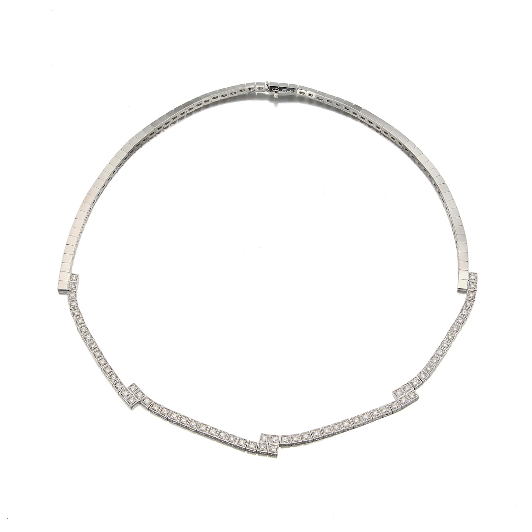 A Diamond and White Gold Necklace