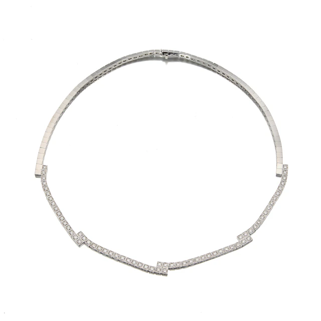 A Diamond and White Gold Necklace