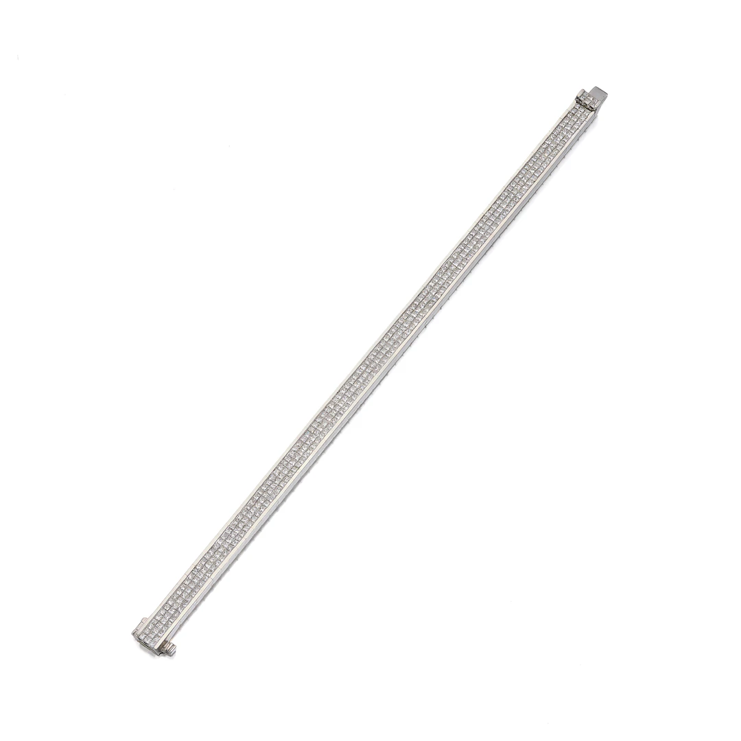 A Diamond and White Gold Bracelet