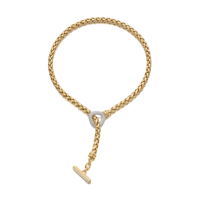 A Sapphire, Diamond and Two-Tone Gold Necklace