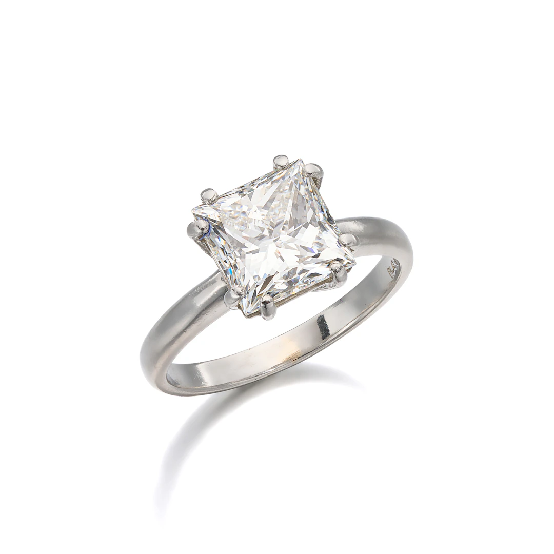 A Diamond Solitaire and Platinum Ring