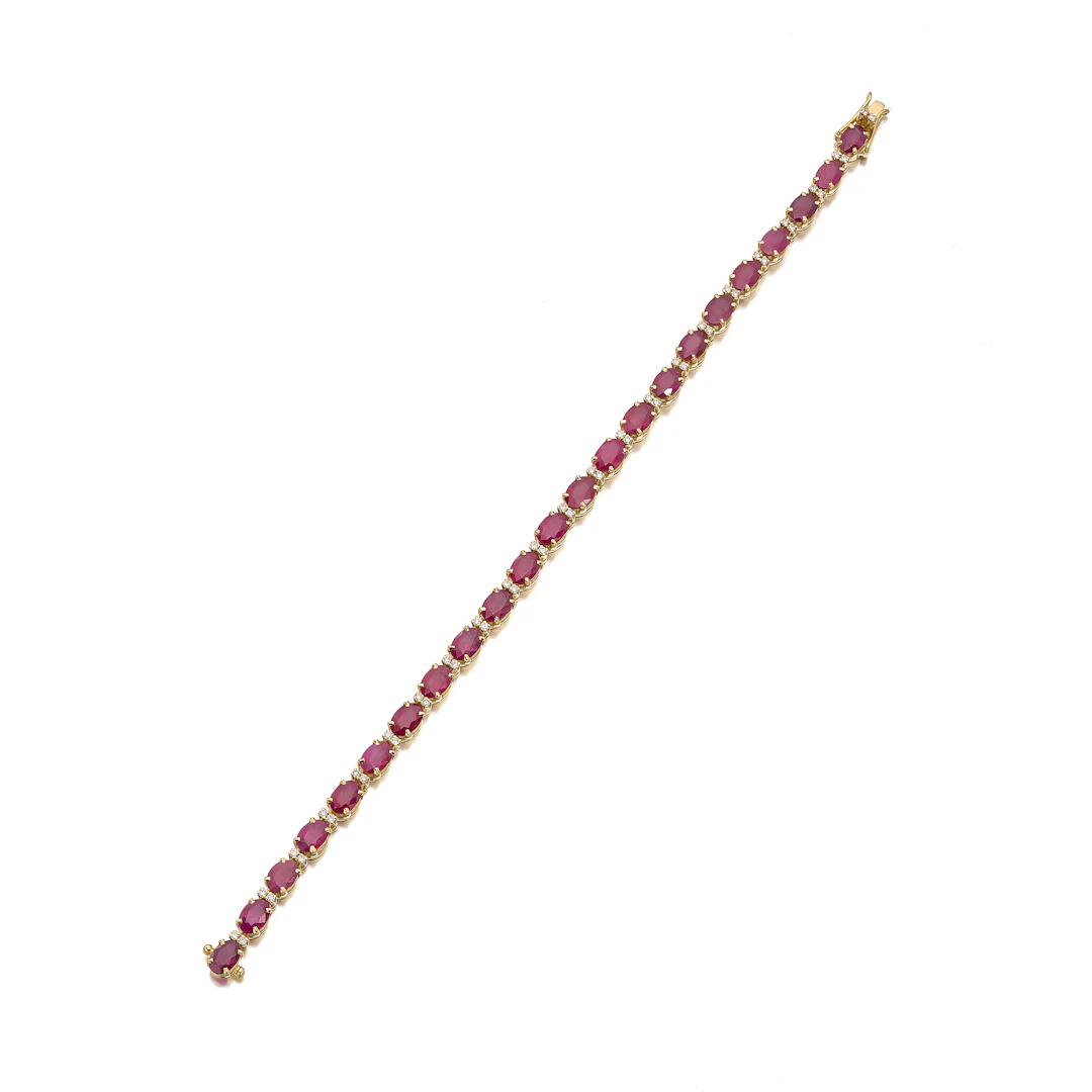 A Ruby, Diamond and Gold Bracelet