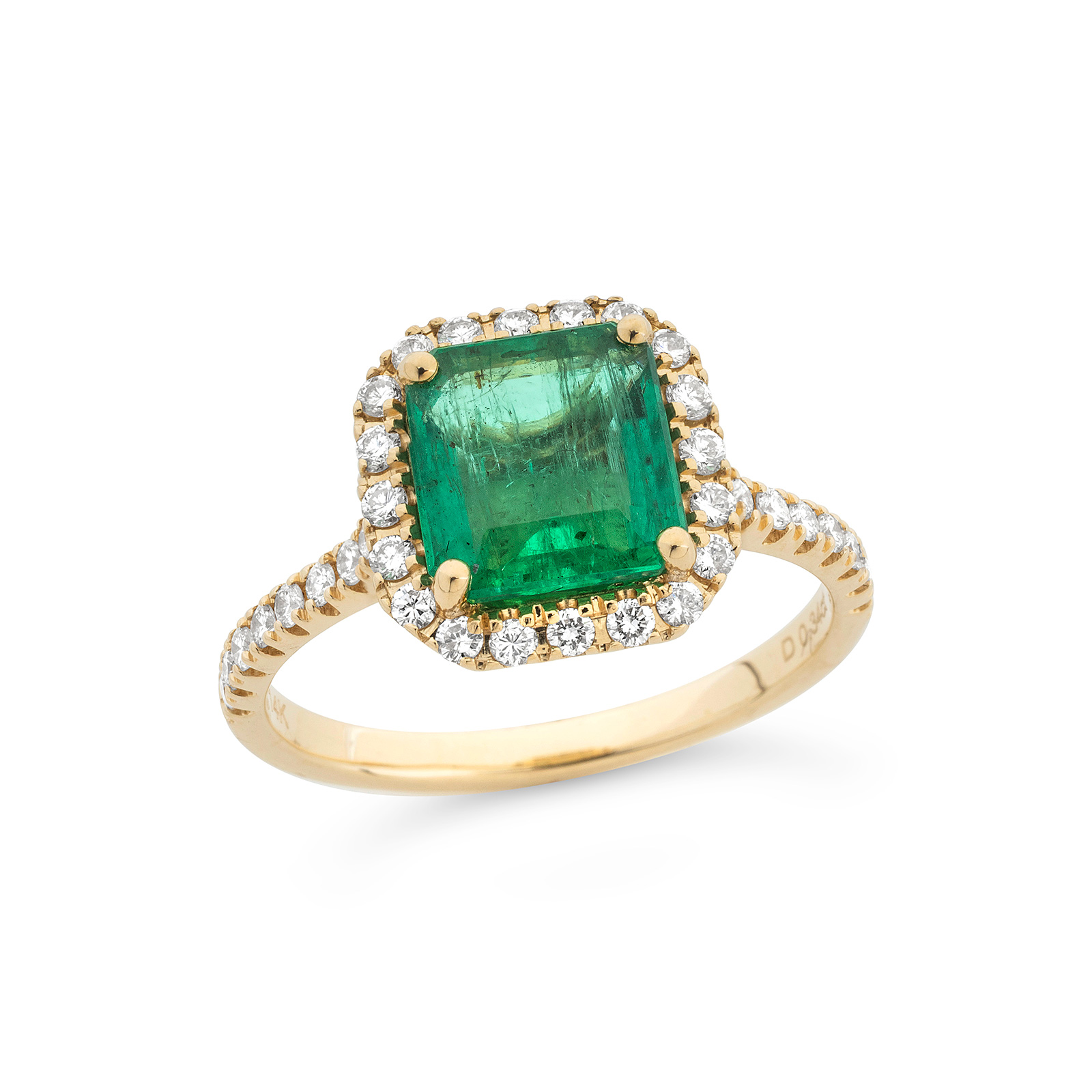 Emerald, Diamond and Gold Ring