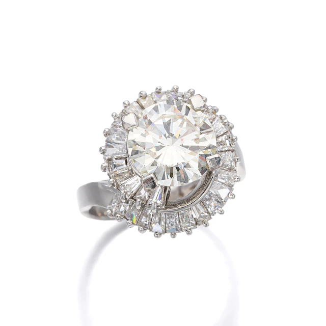 A Diamond and White Gold Ring