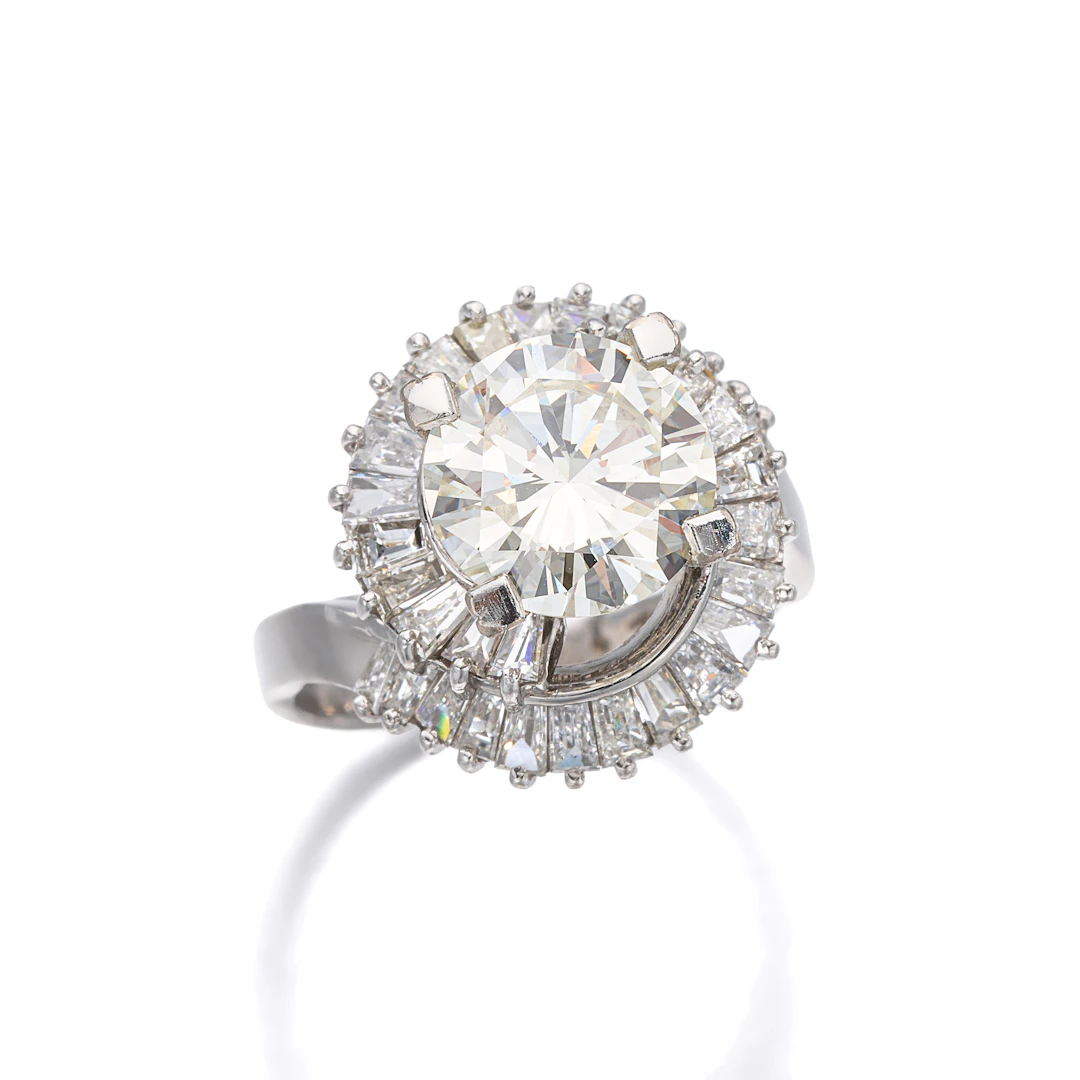 A Diamond and White Gold Ring