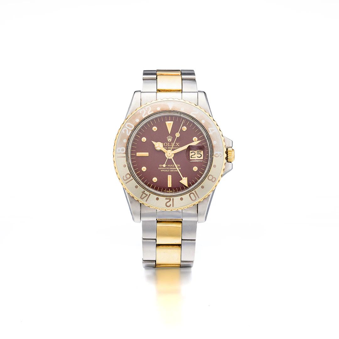 A Gentleman's Stainless Steel and Gold 'GMT-Master' 'Root Beer' Wristwatch