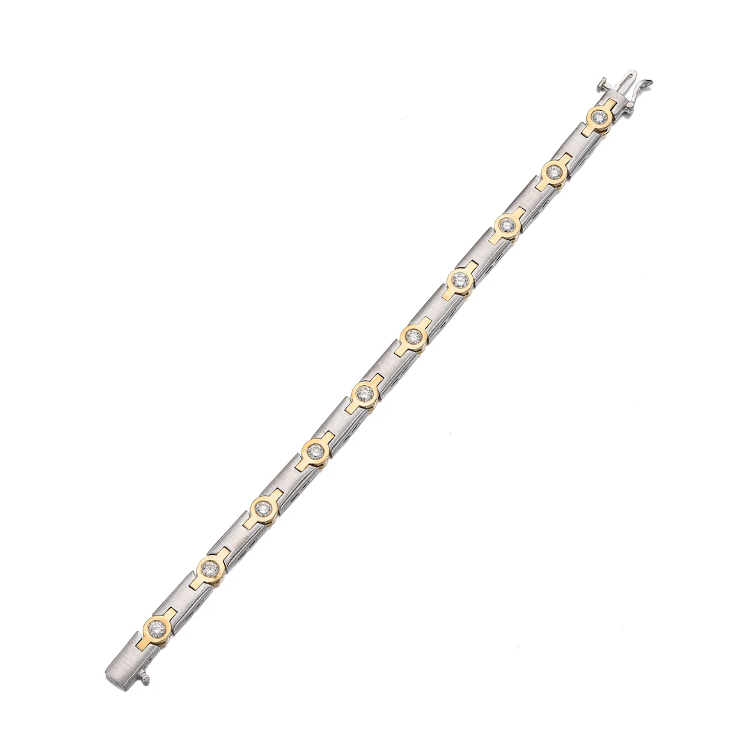 A Diamond and Two-Tone Gold Bracelet