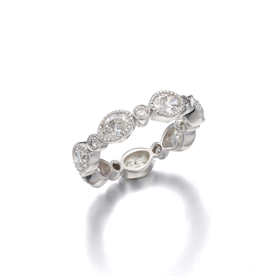 A Diamond and White Gold Eternity Ring