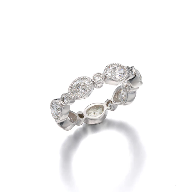 A Diamond and White Gold Eternity Ring