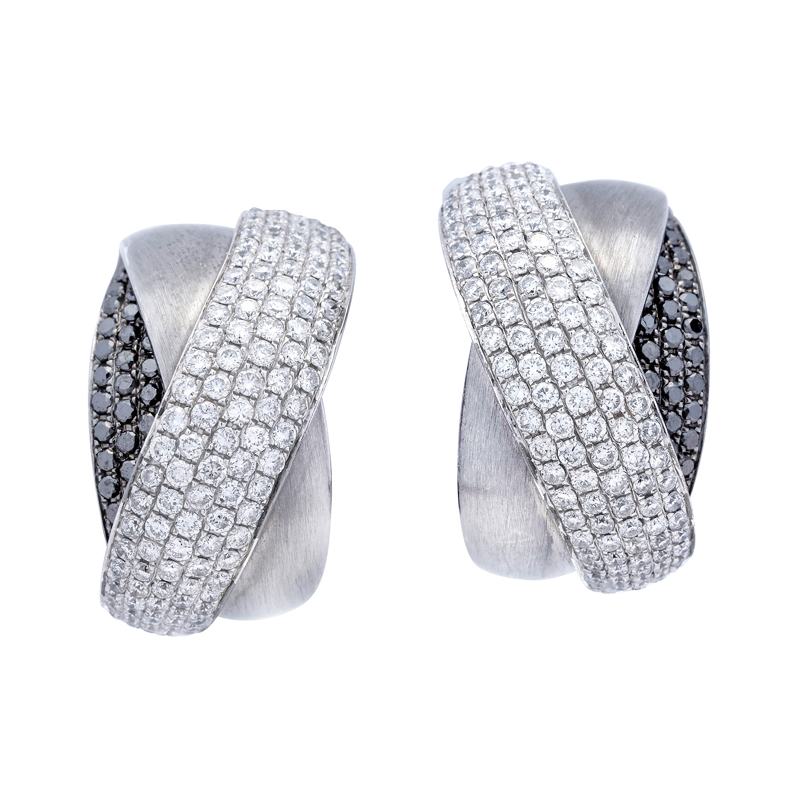 Diamond and Blackened Gold Ear Clips