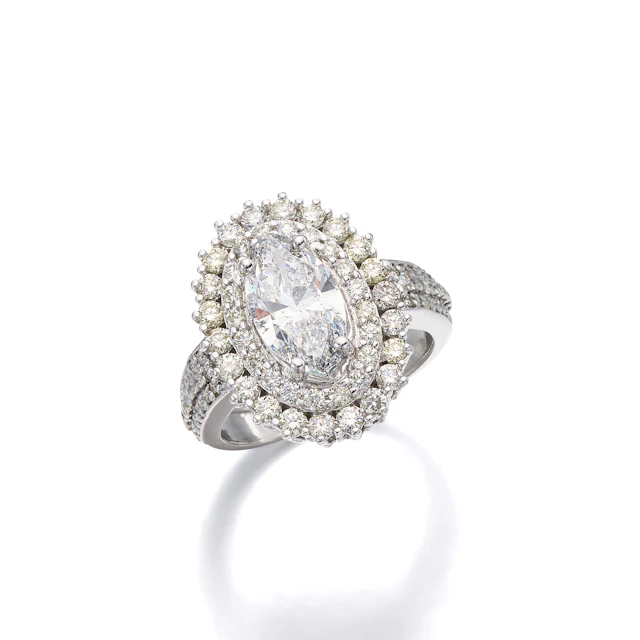 A Diamond and White Gold Ring