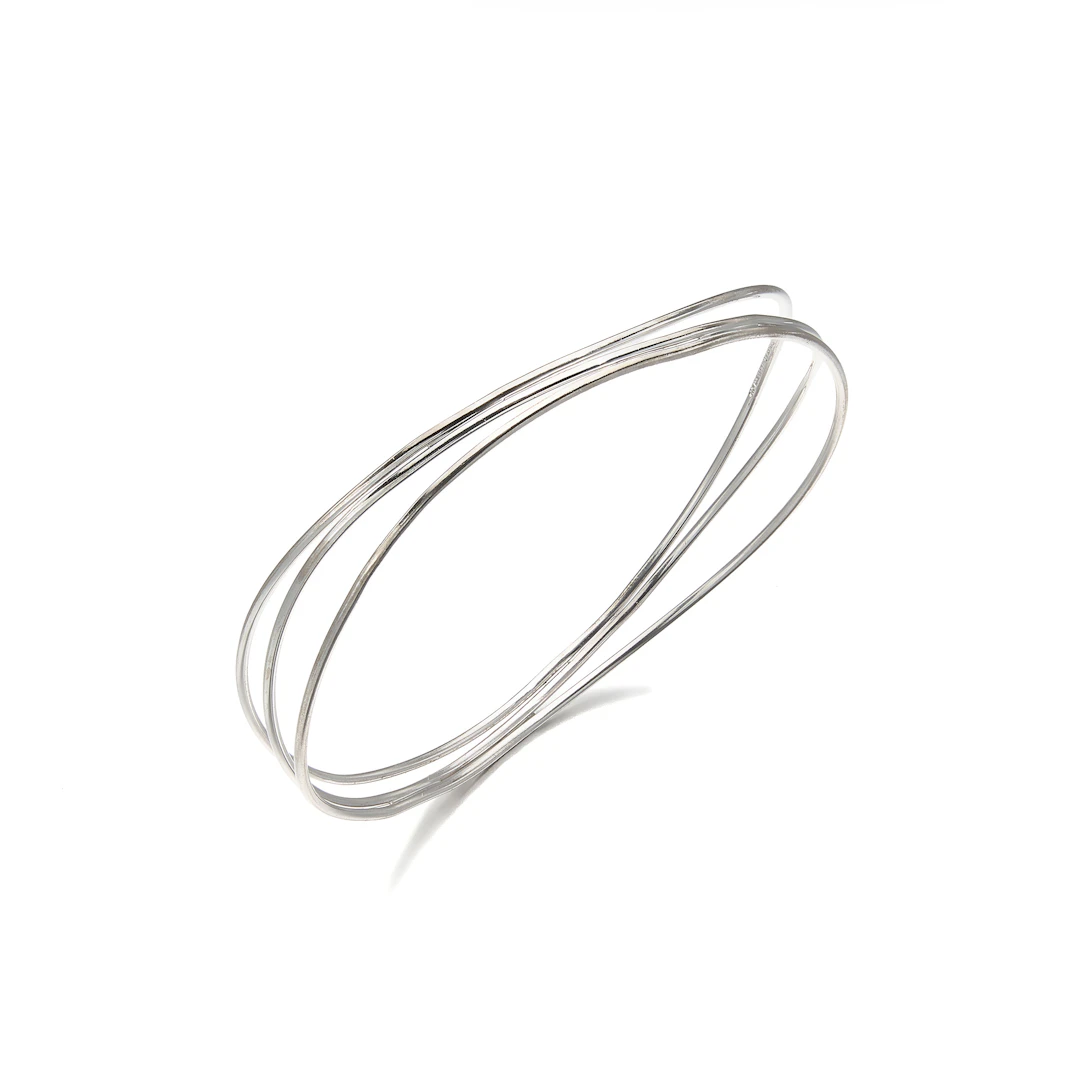 A White Gold 'Wave Three-Row' Bangle Bracelet, Elsa Peretti, Tiffany & Co.