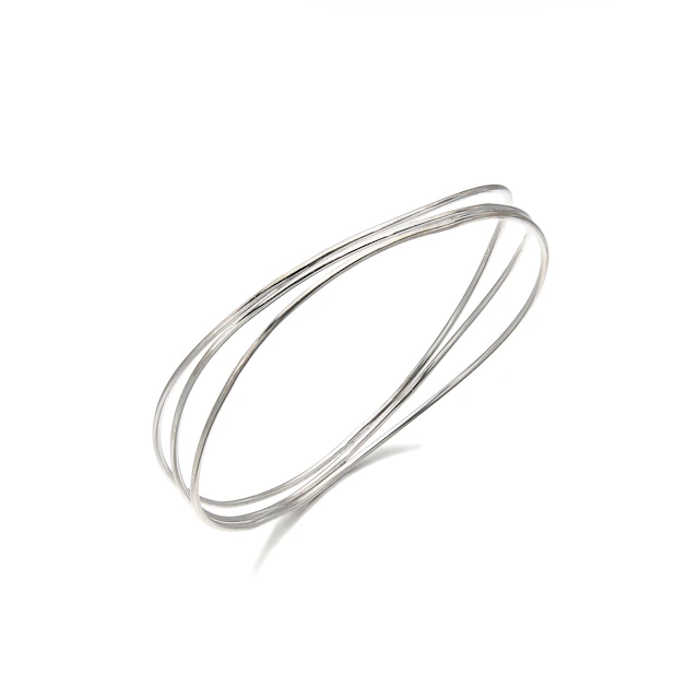 A White Gold 'Wave Three-Row' Bangle Bracelet, Elsa Peretti, Tiffany & Co.