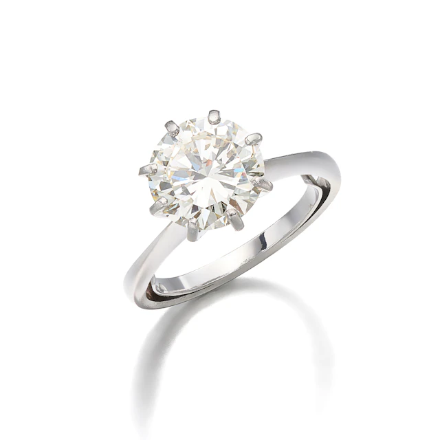 A Diamond Solitaire, Platinum and White Gold Ring