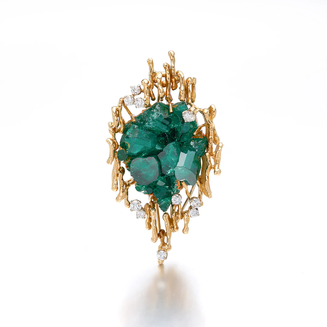 A Diamond and Gold Pendant/Brooch and Chain Necklace, Cavelti, circa 1960