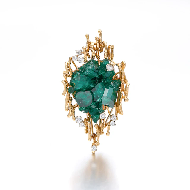 A Diamond and Gold Pendant/Brooch and Chain Necklace, Cavelti, circa 1960